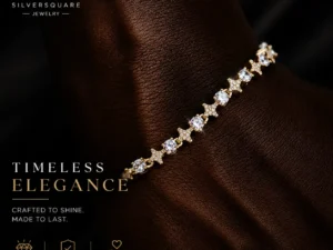Star Tennis Bracelet 6mm/8mm - Moissanite Iced Out, Gold Plated 925 Sterling Silver, Hip Hop Jewelry for Men & Women